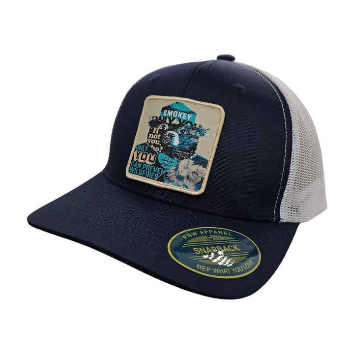PNW Apparel - Wholesale Trucker Hat - Unisex - Smokey the Bear Snapback Trucker Hat w/ Patch