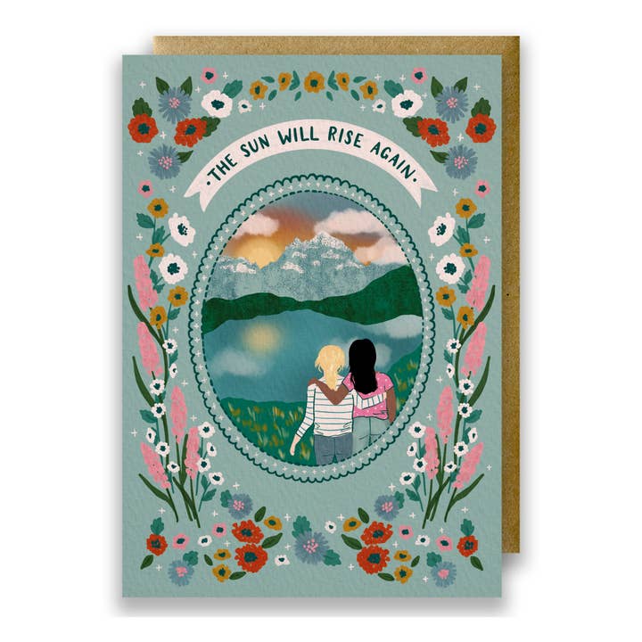 Sunrise & Mountains Sympathy Card - The Sun Will Rise Again for wholesale by Jessie Maeve Studio