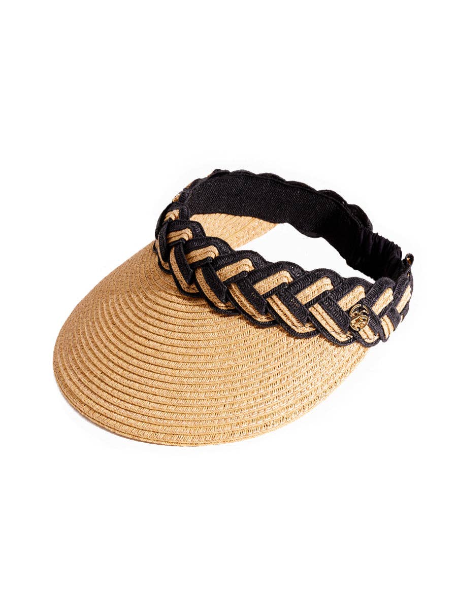 Seaspray Swimwear – wholesale Visor – Women's – Amelia Braided Visor In Black And Natural