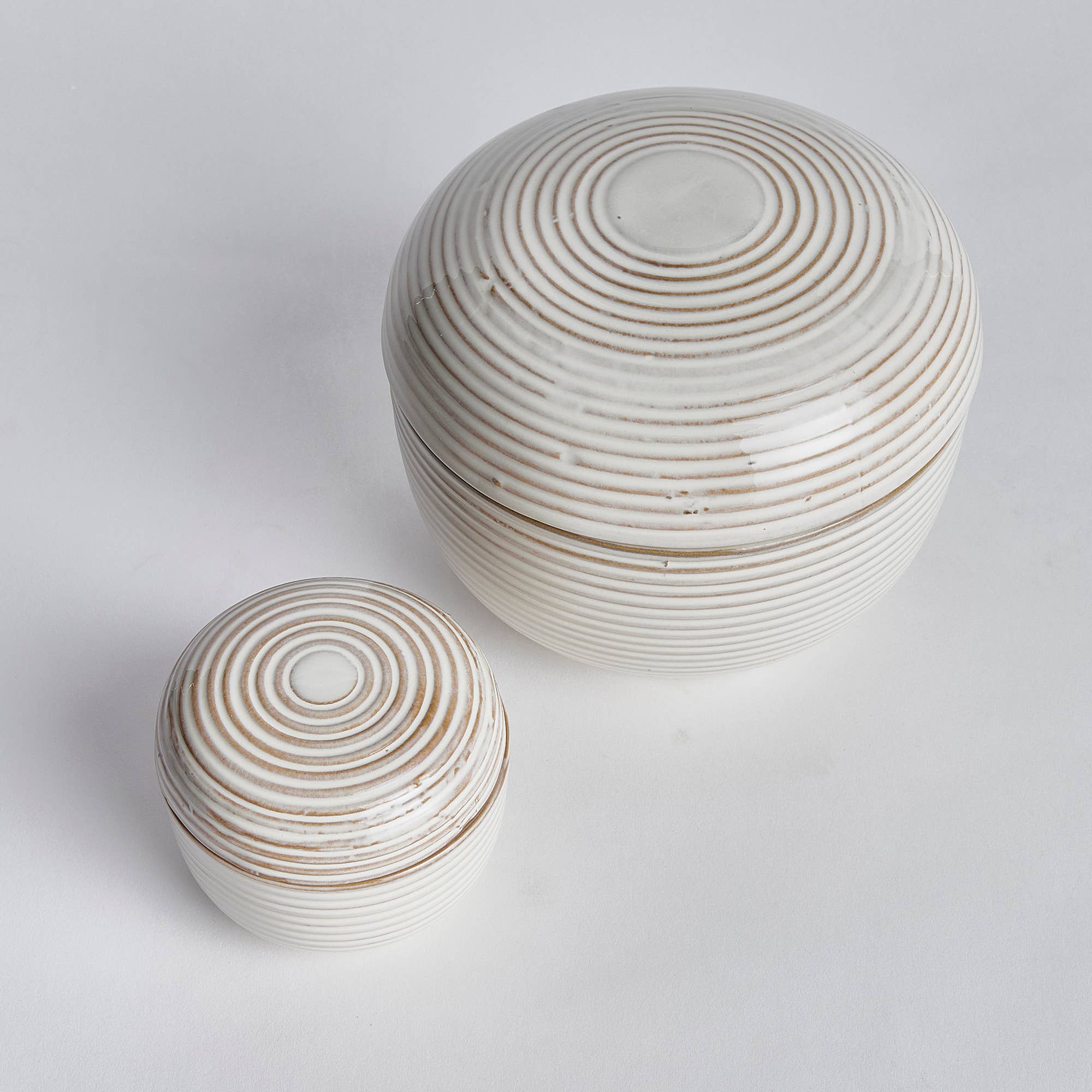 Crème Lot de 2 bocaux décoratifs à couvercle Toda en vente sur Faire2