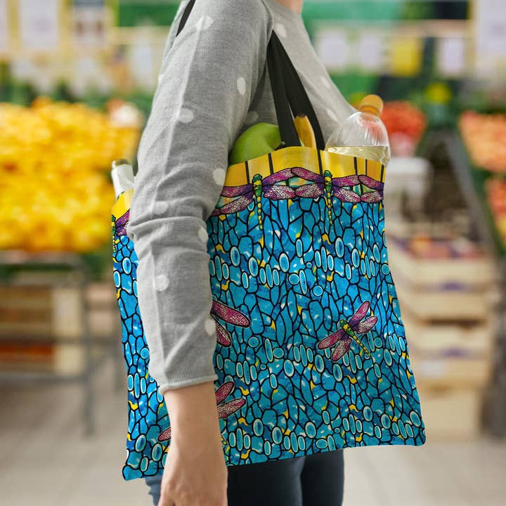 RainCaper - Wholesale Tote Bag - Women's - Canvas Magazine Tote Bag - Tiffany "Dragonfly"2
