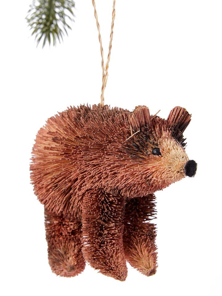 Bottle Brush Bear Ornament for wholesale by Silk Road Bazaar
