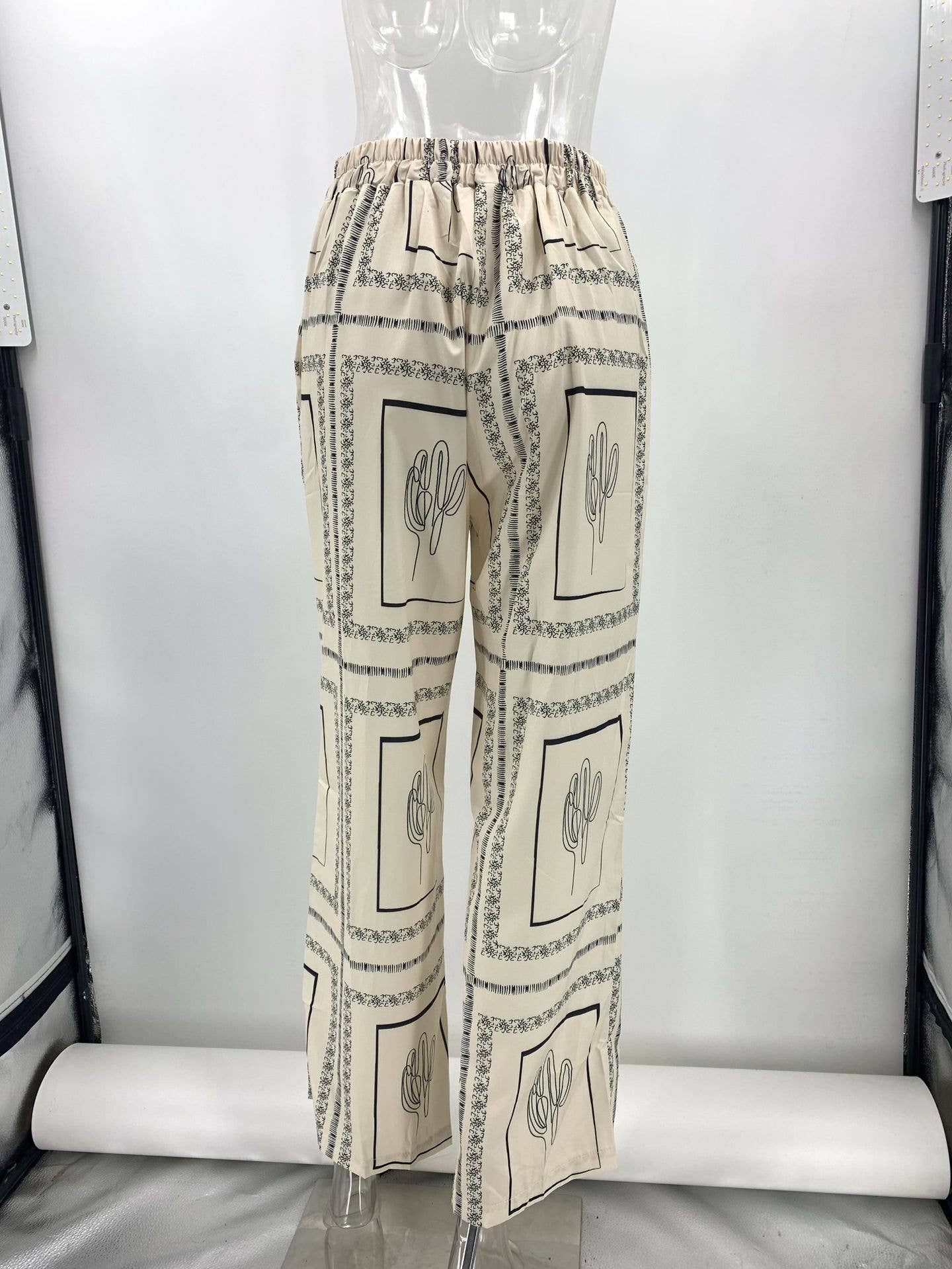   Printed Button Up Shirt And Pants 2pcs Set-Slim Style Pants for wholesale on Faire8