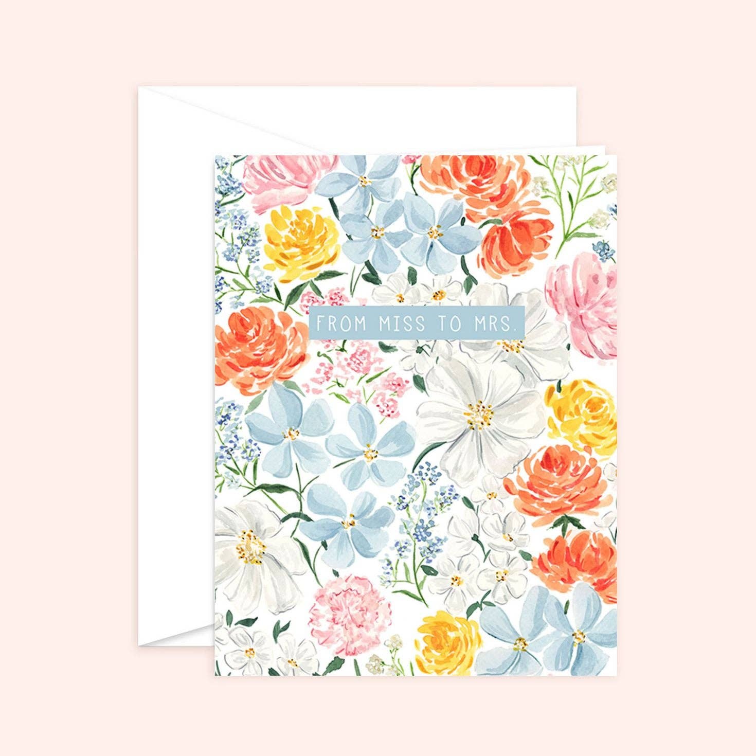 Almeida Illustrations - Wholesale Wedding Card - Floral Miss to Mrs. Card | Bridal Shower Card0