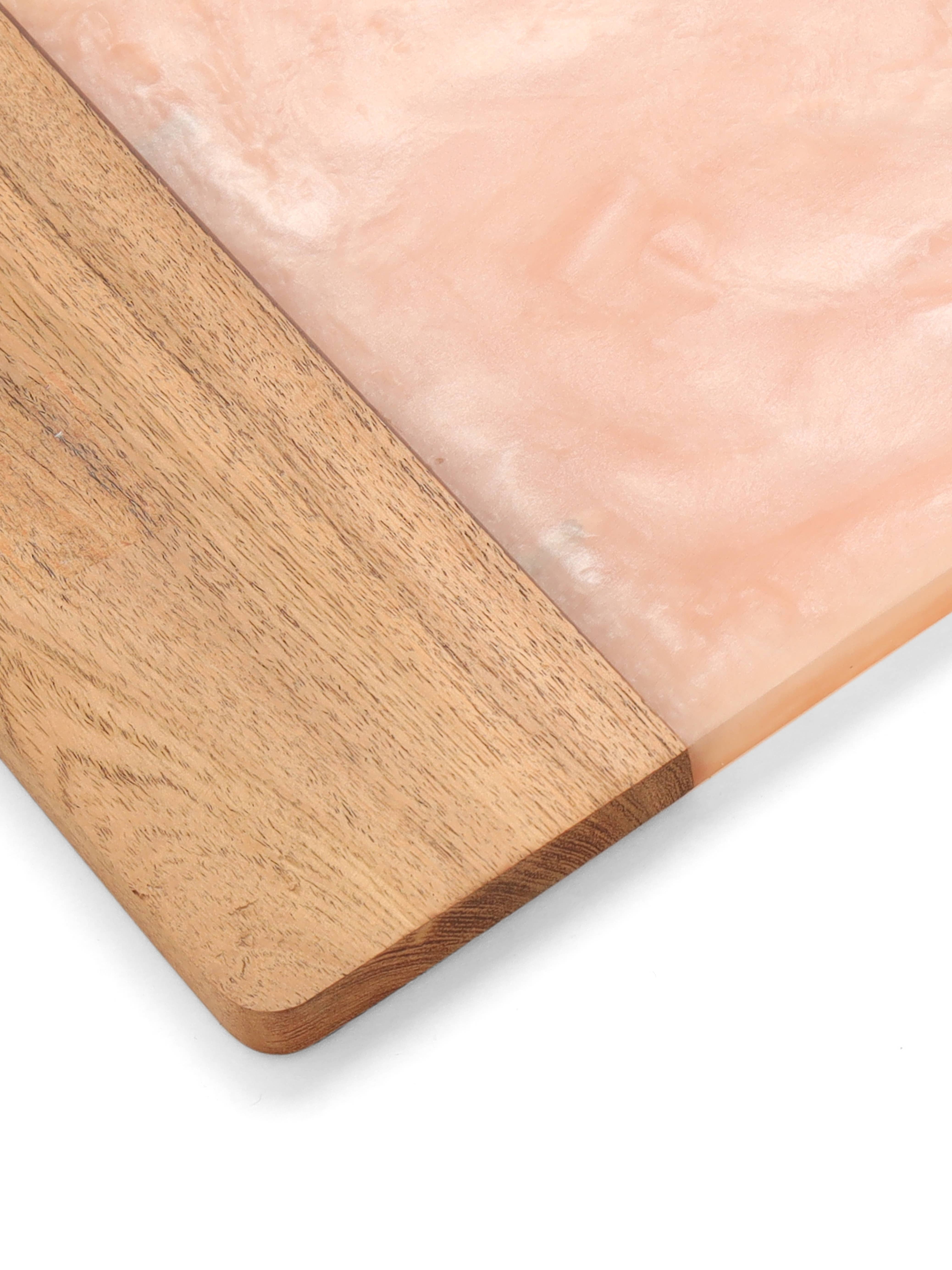 Tiramisu - Wholesale Cheese Board - Pink Resin & Wood Cheese Board3