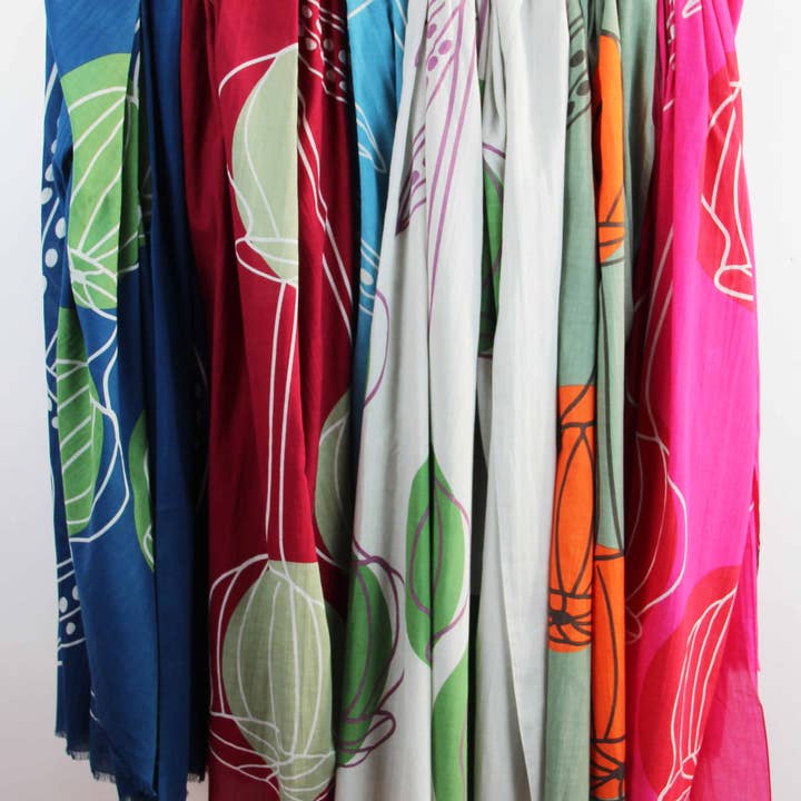 Les Belles Vagabondes - Vendita all'ingrosso Bandana/foulard per capelli - Donna - Sciarpa Cotone Bio Mekong Blu Blue3