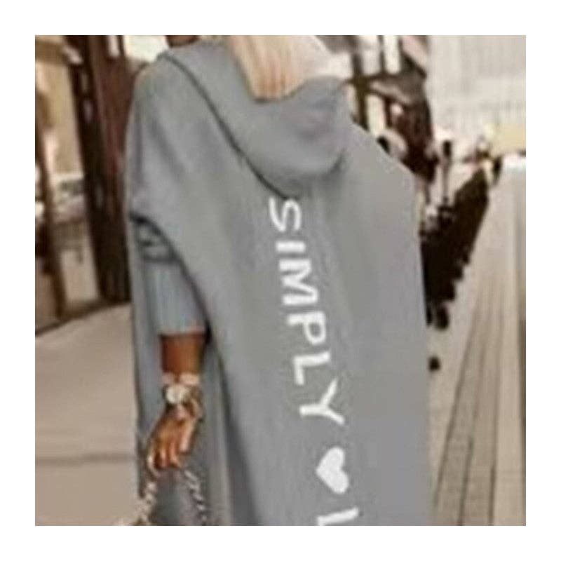 FurDecoration - Wholesale Hoodie - Women's - Loose Mid-Length Hooded Printed Sweater4