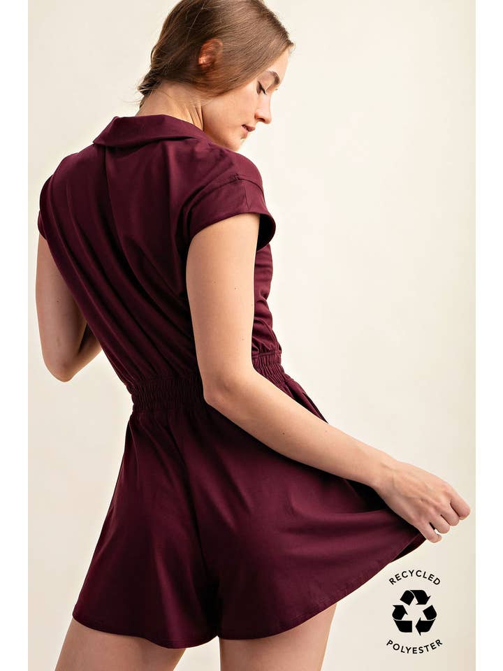 Rae Mode - Wholesale Romper - Women's - BUTTER SHORT SLEEVE QUARTER ZIP ROMPER