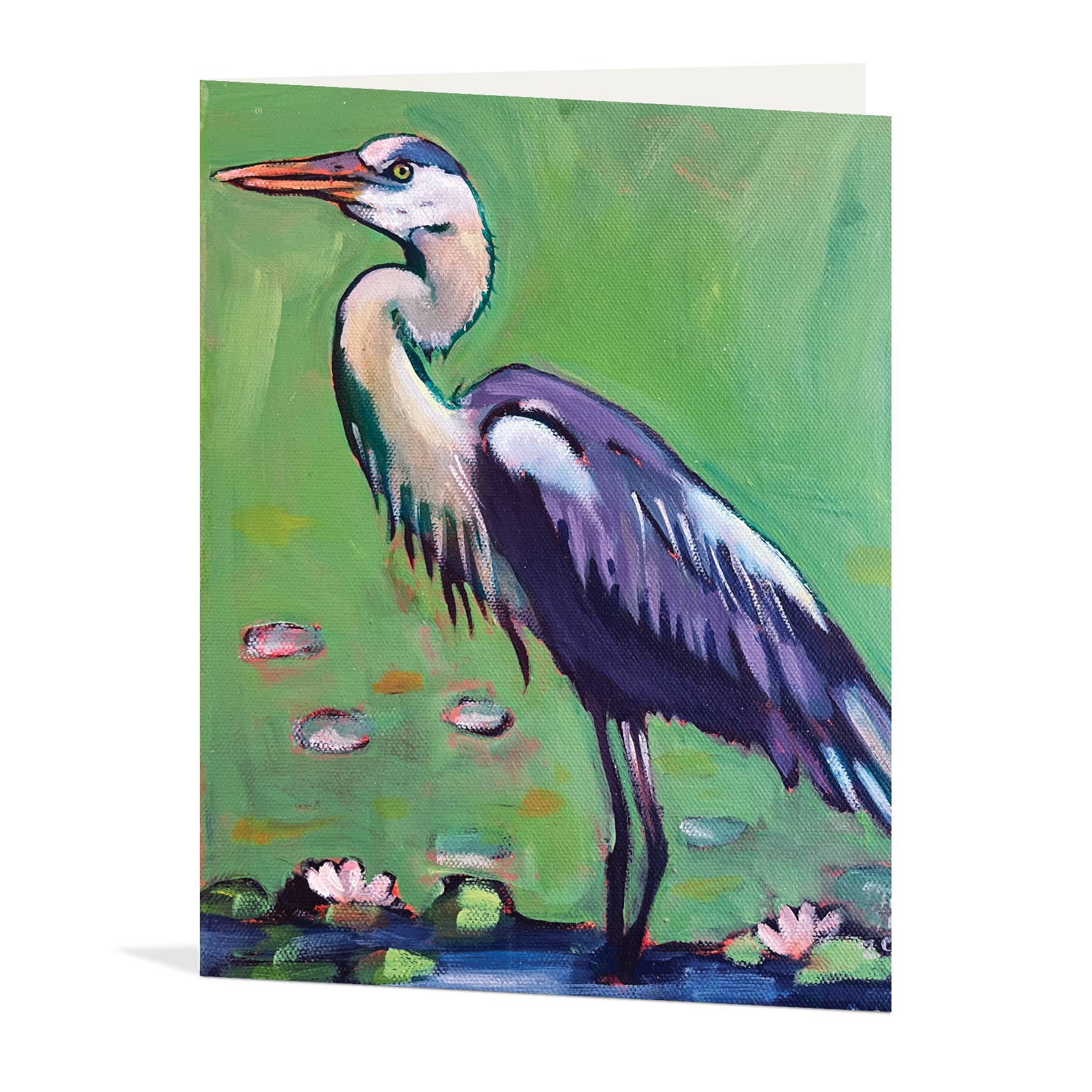 Waterknot - Vente Carte de vœux classique - Carte-note vierge en forme de grand héron2