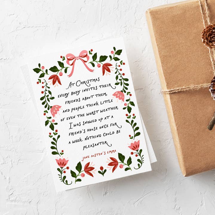 Jane Austen's Emma Christmas Card for wholesale by Quote and Quill