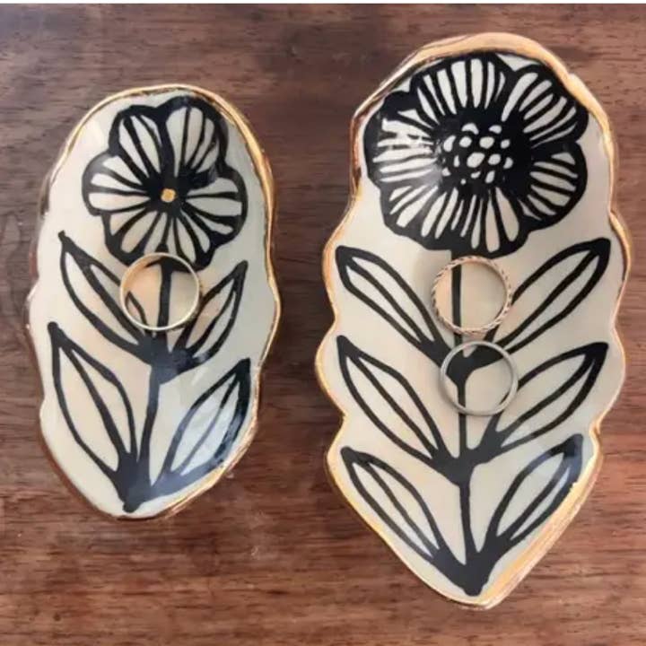 3" Håndlavet Blomsterformet Keramisk Smykkeskål i 22K for engroshandel hos Hsieh Clay SF