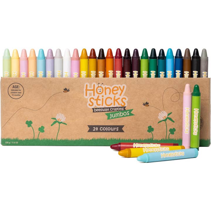 Honeysticks - Wholesale Crayons - Kids & Baby - Honeysticks Jumbo Crayons (24 Pk) - 100% Pure Beeswax Crayon
