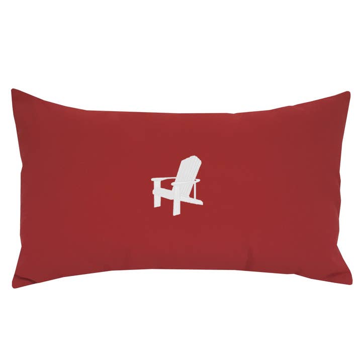 Nantucket Bound - Wholesale Lumbar Pillow - "12x20" Red Lumbar Adirondack Pillow
