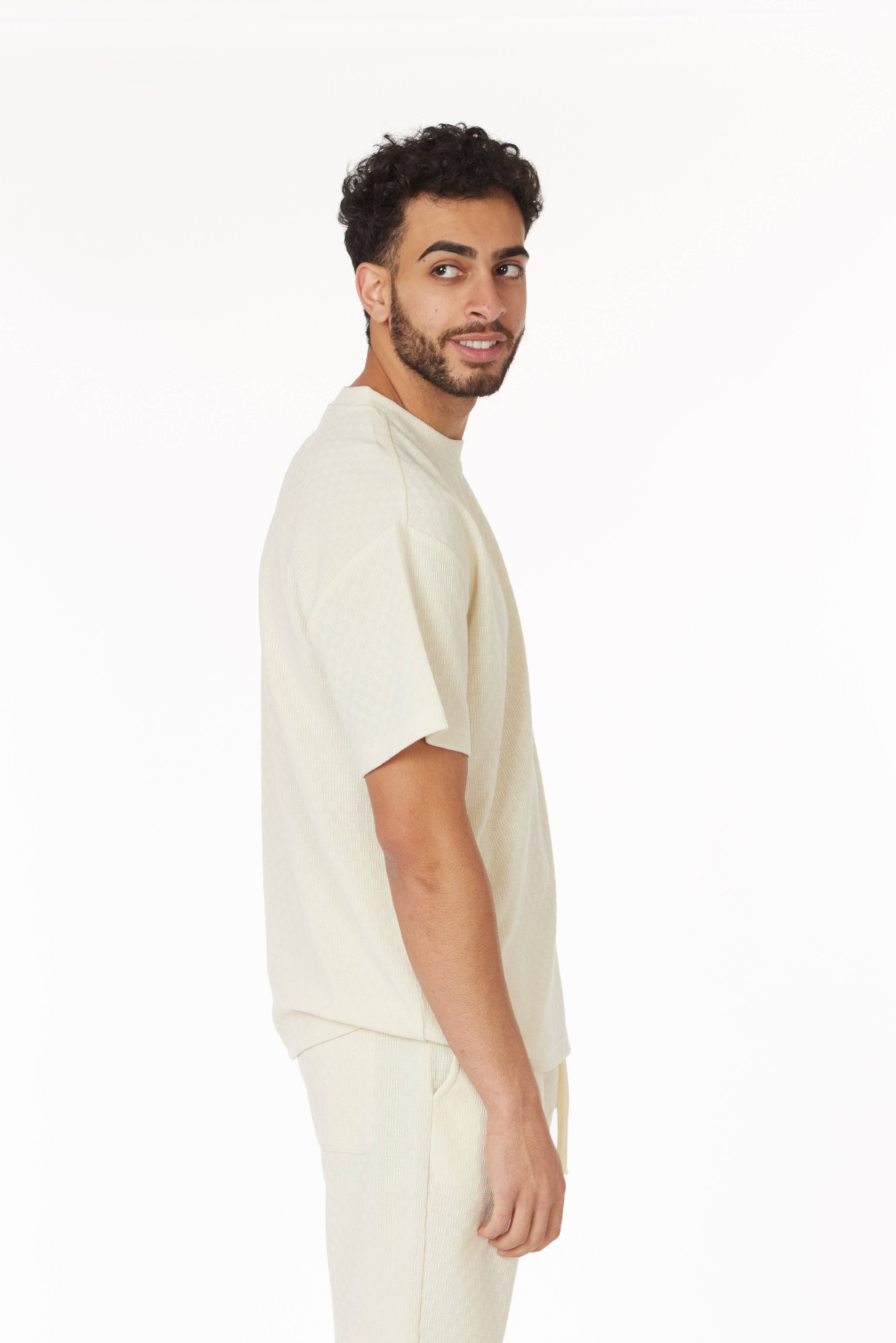 HB Apricot  Men's Short Sleeve Textured T-Shirt & Short Set (Apricot) for wholesale on Faire1