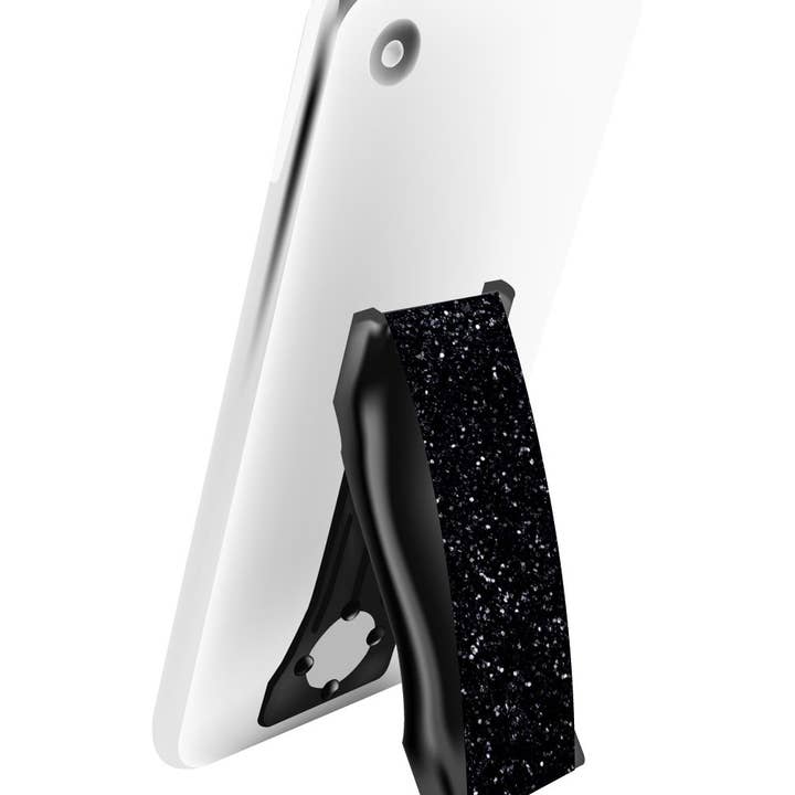 LoveHandle - Wholesale Phone Grip - LoveHandle PRO - Black Glitter Elastic