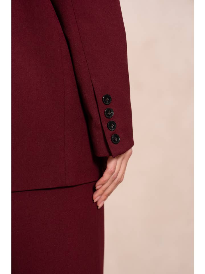 Attentif Paris – Engroshandel Blazer - Dame – Oversized dobbeltradet jakke med åbning bagpå11