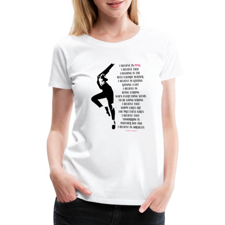 Art-O-Rama Shop – wholesale Screen printed t-shirt – Women′s – I Believe in Pink Quote T-Shirt10