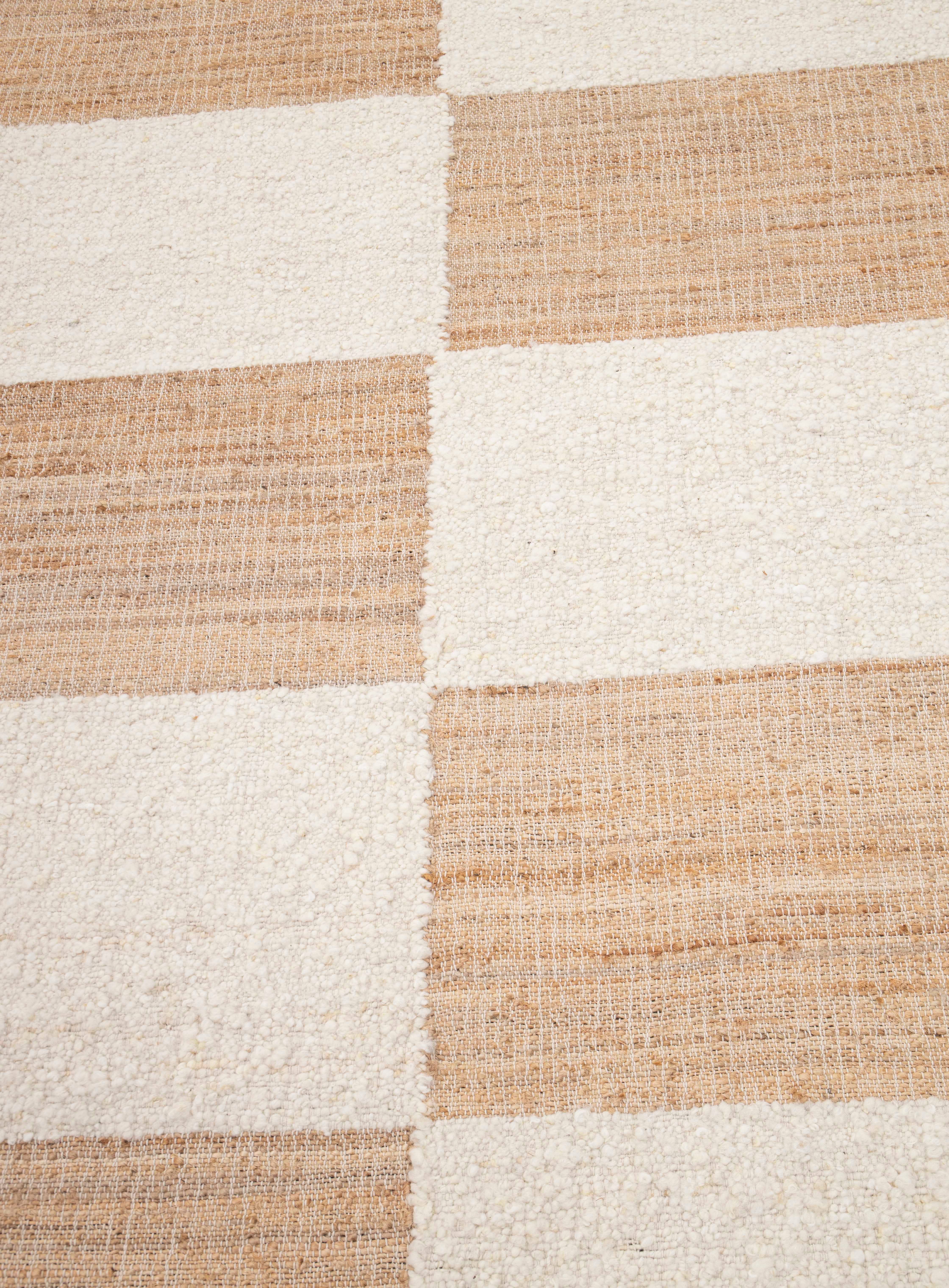 Aesthetic Homes LLC - Wholesale Area Rug - Natural Wool Jute Rug, Ivory Boho Moroccan Hand Woven TN-968