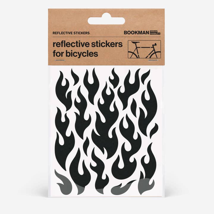 Pegatinas Reflectantes Llamas Negras para venta al por mayor de Bookman Urban Visibility