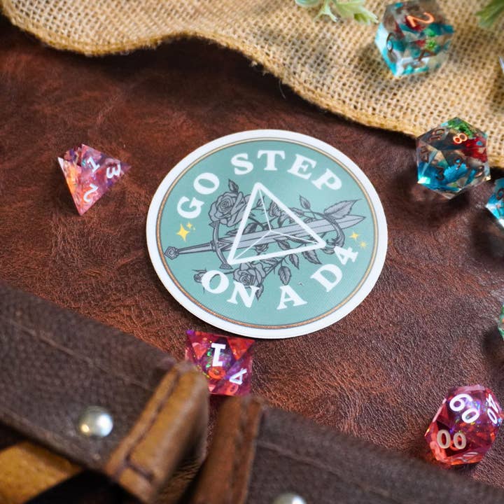 Minva Tabletop Design Co - Wholesale Sticker - Go Step on a D4 Sticker