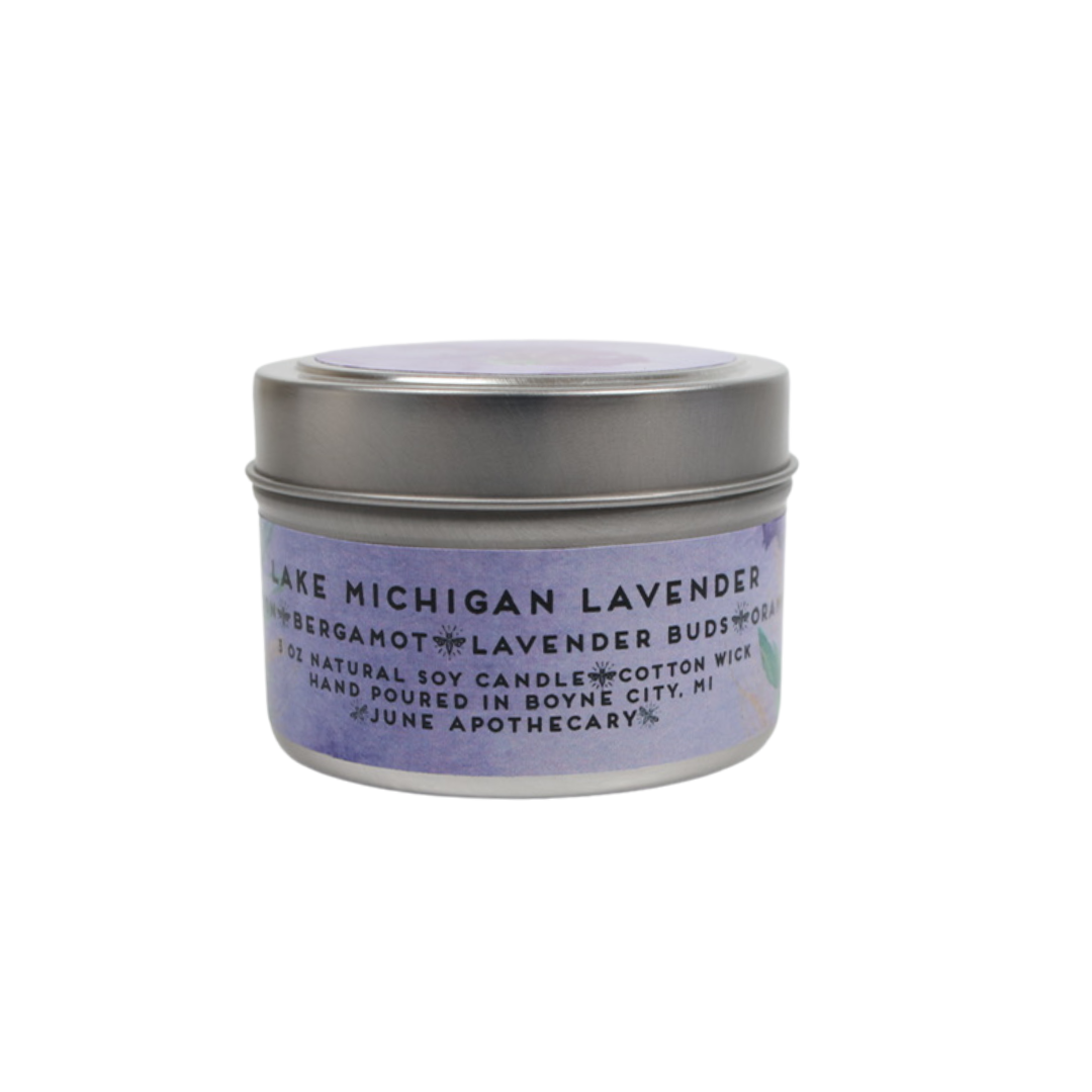 June Apothicarie - Wholesale Travel Candles - Lake Michigan Lavender 4oz Travel Candle2