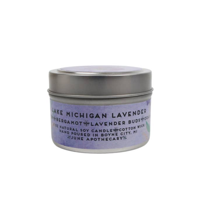 June Apothicarie - Wholesale Travel Candles - Lake Michigan Lavender 4oz Travel Candle2