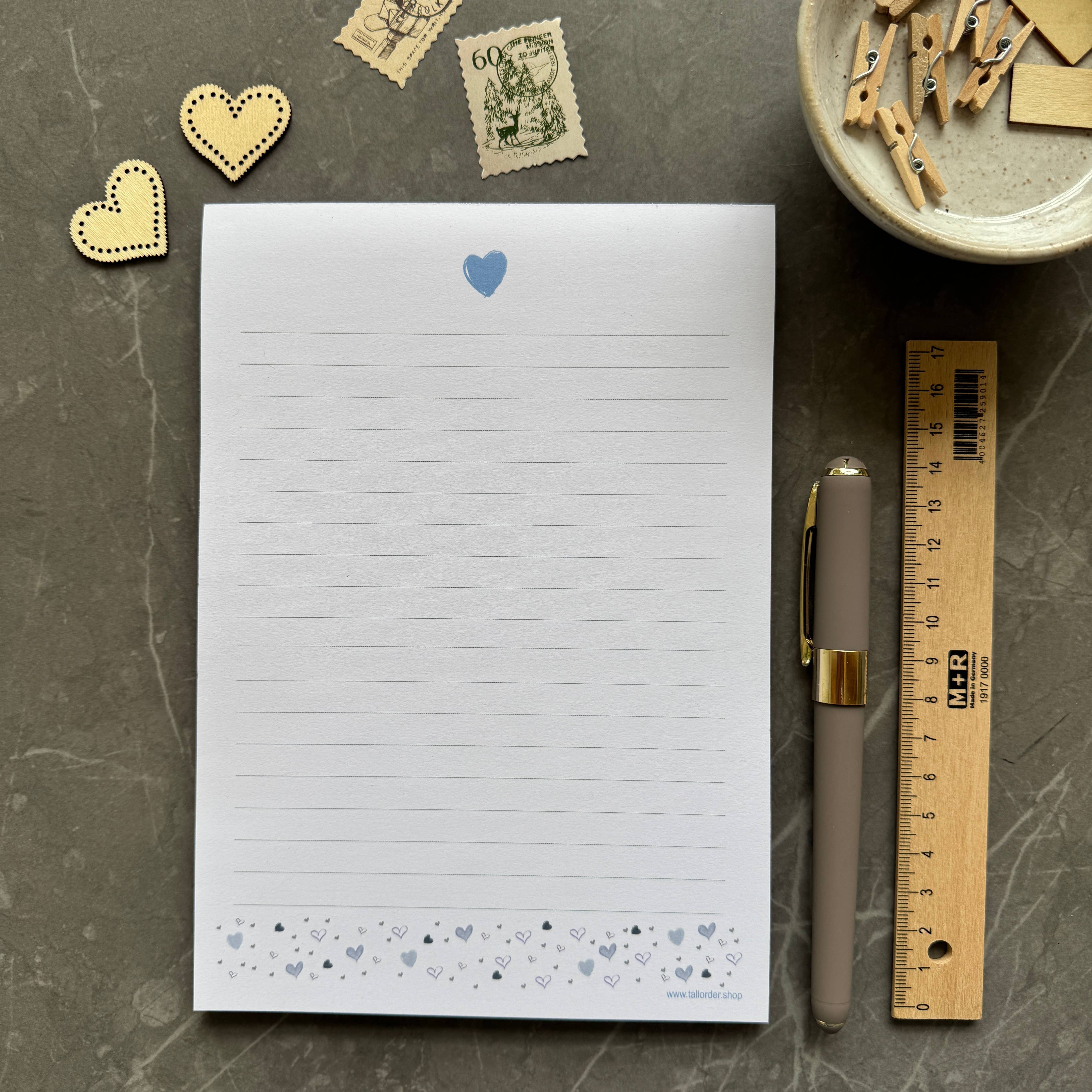 Tall Order - Wholesale Notepad - A5 Notepad with Heart Pattern, Jotter, Love Letter Lined Pad9