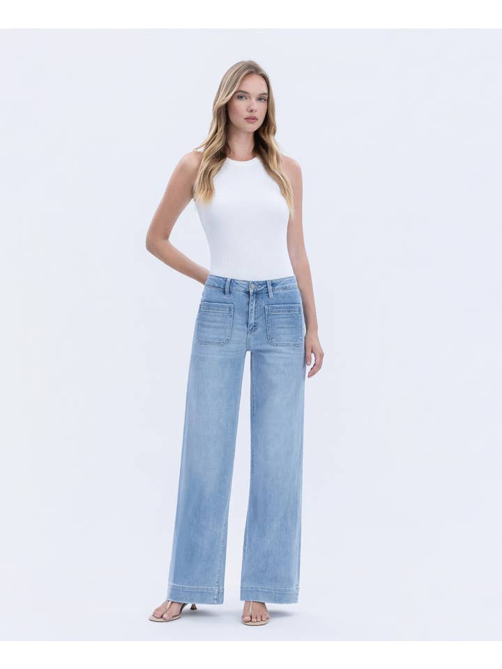DIGNITY HIGH RISE WIDE TROUSER JEANS F5764N for wholesale on Faire7
