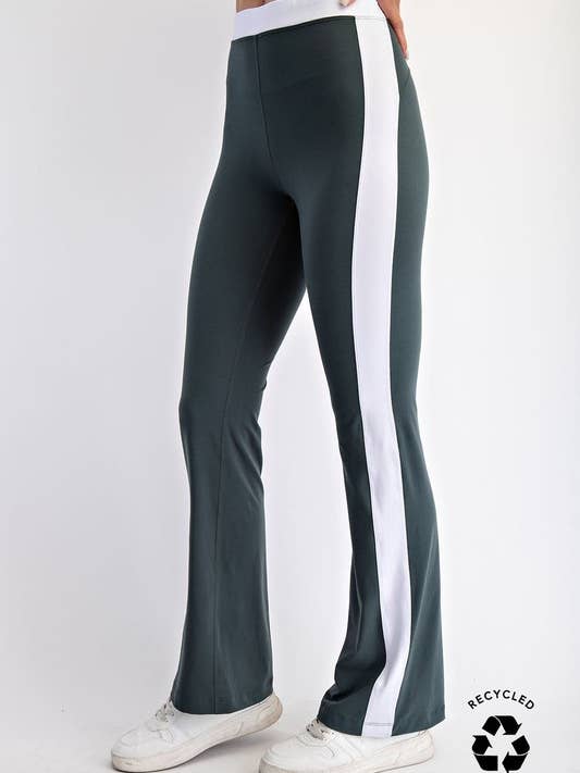 P156437-Side Stripe Butter Soft Flare Leggings for wholesale by Sunday Morning