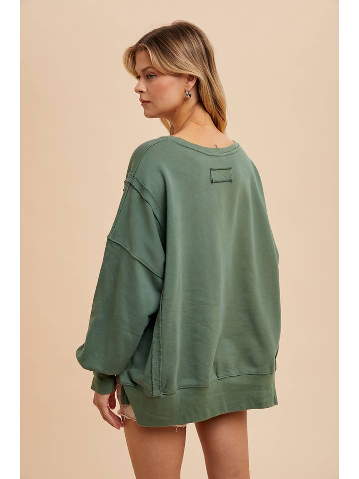 In Loom - Wholesale Sweatshirt - Women's - GARMENT WASHED OVERSIZED PULLOVER 13