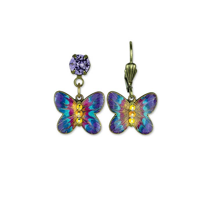 Anne Koplik Designs, Inc. - Wholesale Dangle Earrings - Luana Crystal Butterfly Earrings