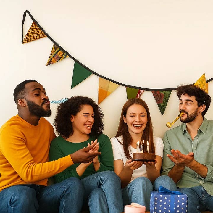 House of Kraft Jewelry & Accessories - Wholesale Bunting/Garland - Upcycled Fabric Bunting | Party Decor | Boho Style Decor2