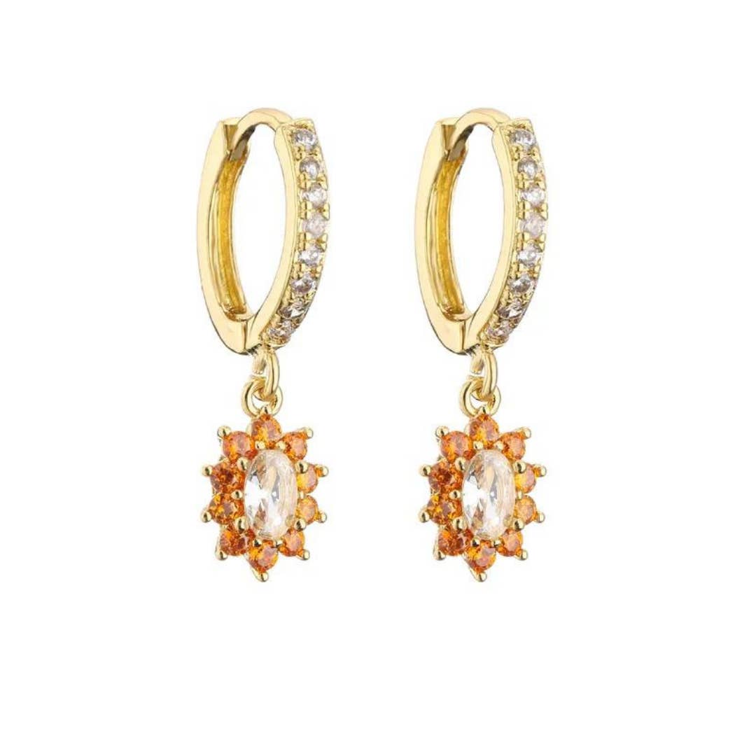 Gold Maria orange earrings for wholesale on Faire
