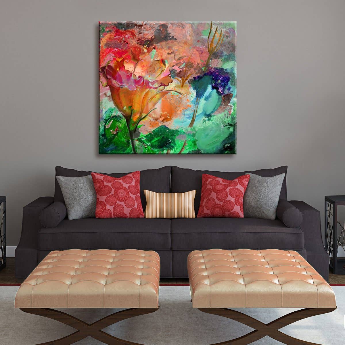 Ready2hangart, Inc. - Wholesale Gallery Wall Set - Painted Petals LXI' Canvas Wall Art Set1