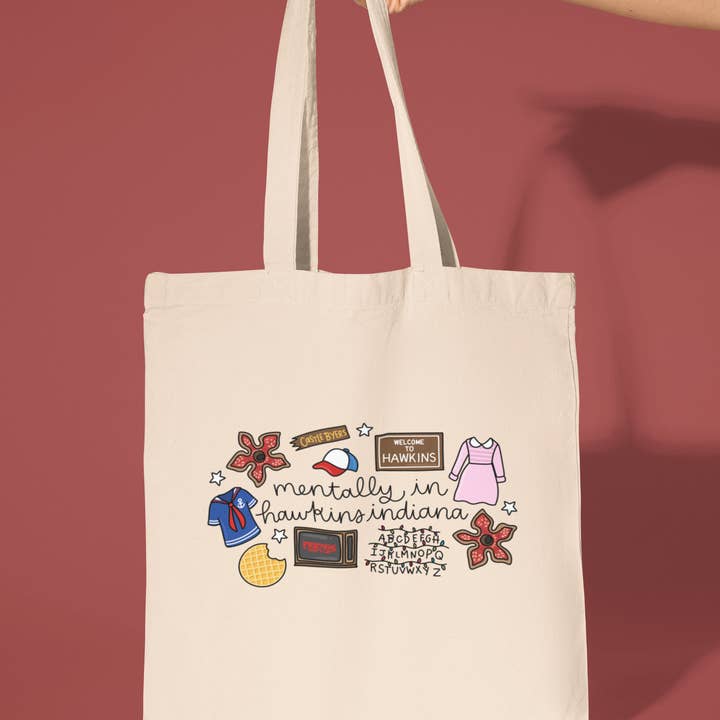 Mentally In Hawkins Indiana Tote Bag for wholesale by amarieacreates
