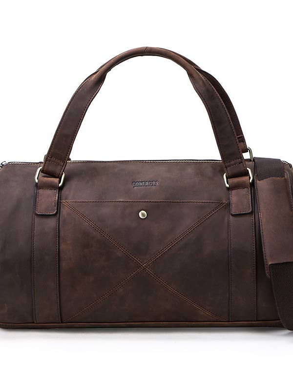 Retro Genuine Leather travel duffle bag for wholesale by DTrendy shop
