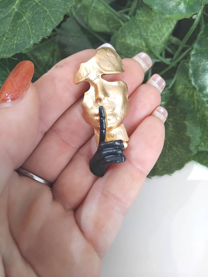 Eclectic "silence" brooch, modern brooch for wholesale by Wild & Free