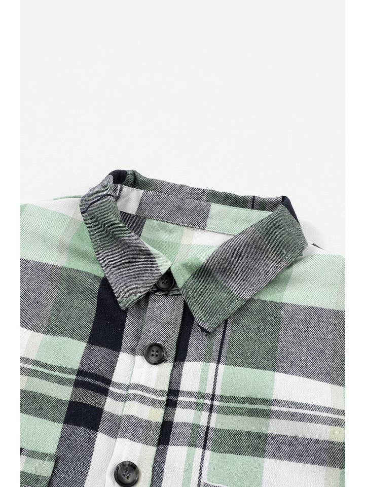 PRETTY BASH - Wholesale Button Down Shirt - Women's - Plaid Patch Pocket Buttoned Shirt7