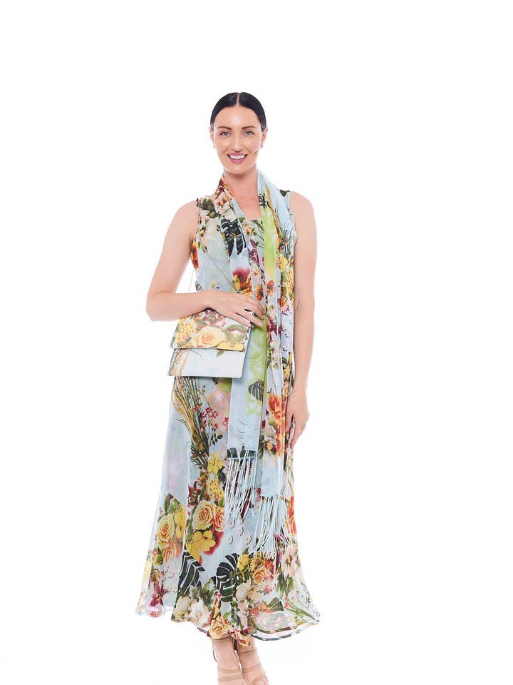 O MAR PARECE VESTIDO REVERSÍVEL EM ESTAMPAS FRONDOSAS por atacado de NIKKY APPARELS