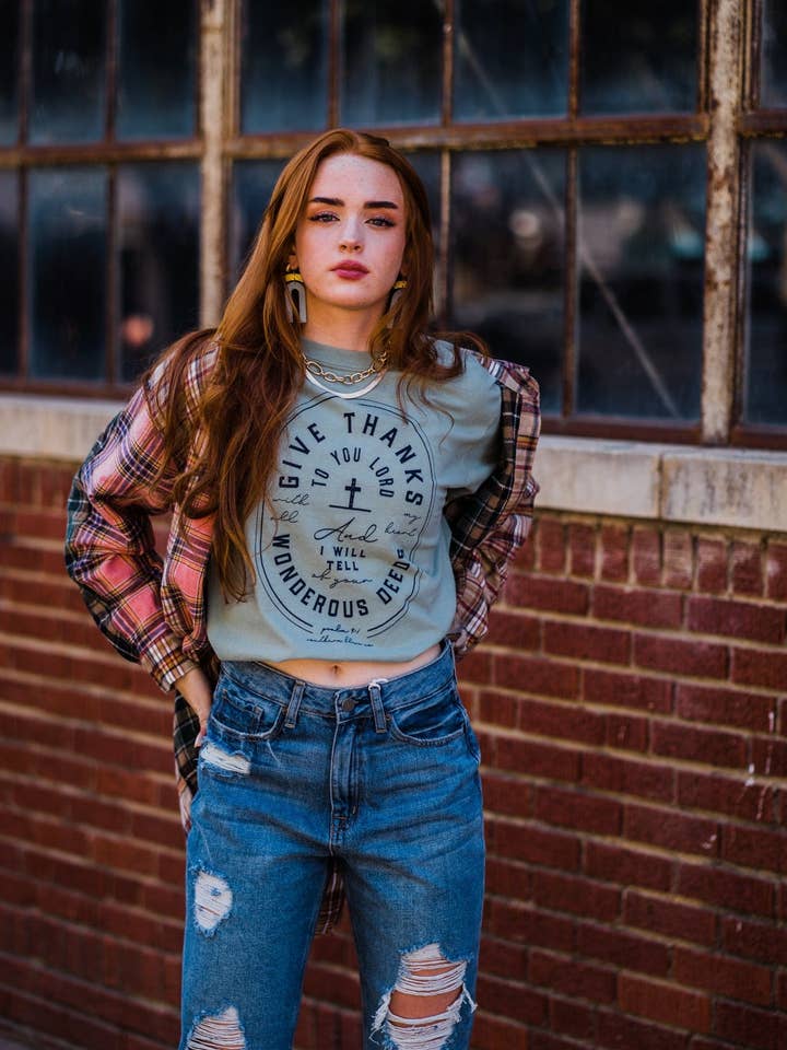 Wonderous Deeds Solid Tee for wholesale by Southern Bliss Co.