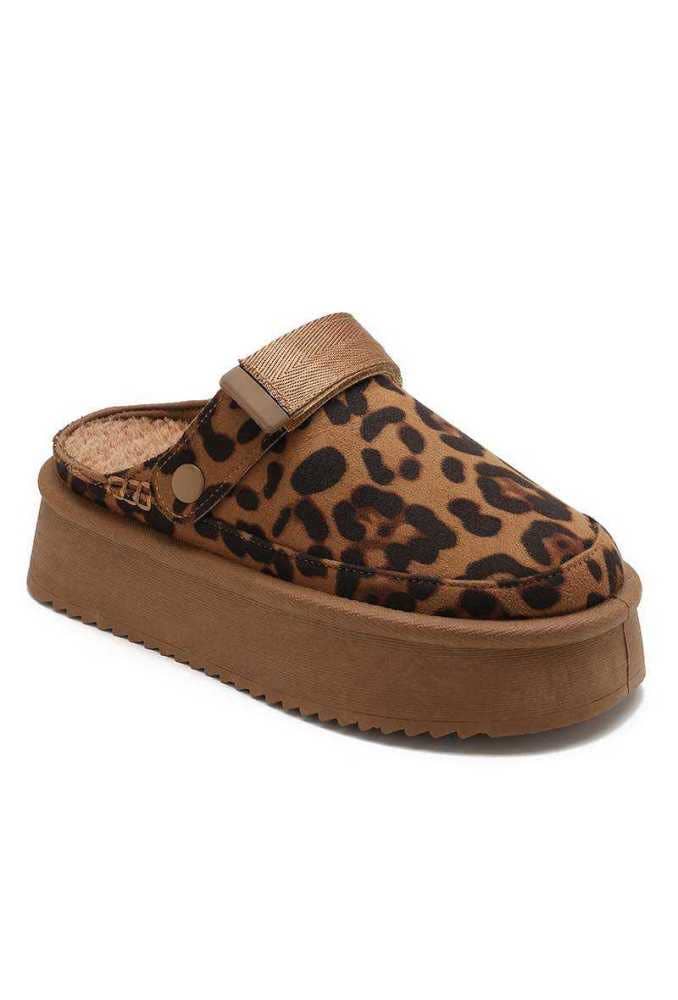 Joia Paris - Wholesale Clogs - Women's - Fur wedge clog with adjustable straps RU-1614