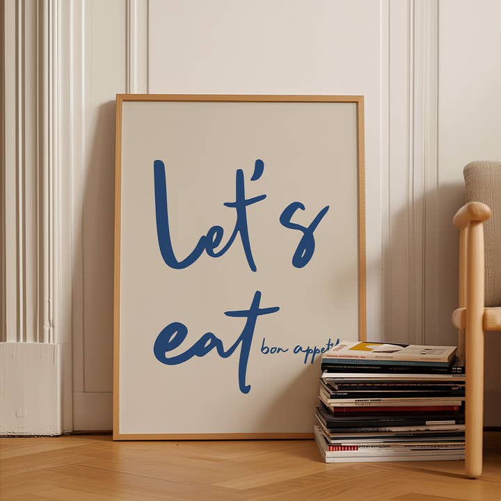 Let's Eat, Bon Appetit Poster, Kitchen Wall Art for wholesale by Seven Icons Store