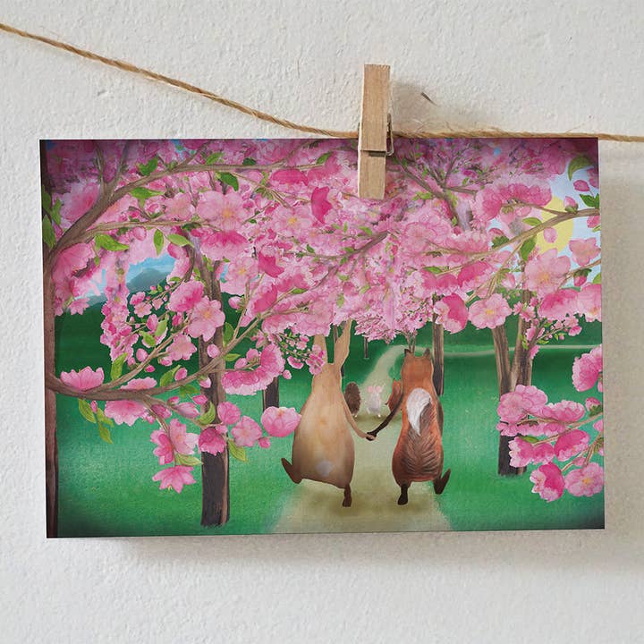 Lotte Drouen - Wholesale Postcard - Cherry Blossom Card