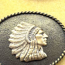 indian chief belt Buckle, 3.5 x 2.25 , made in USA for wholesale by HHH Designs