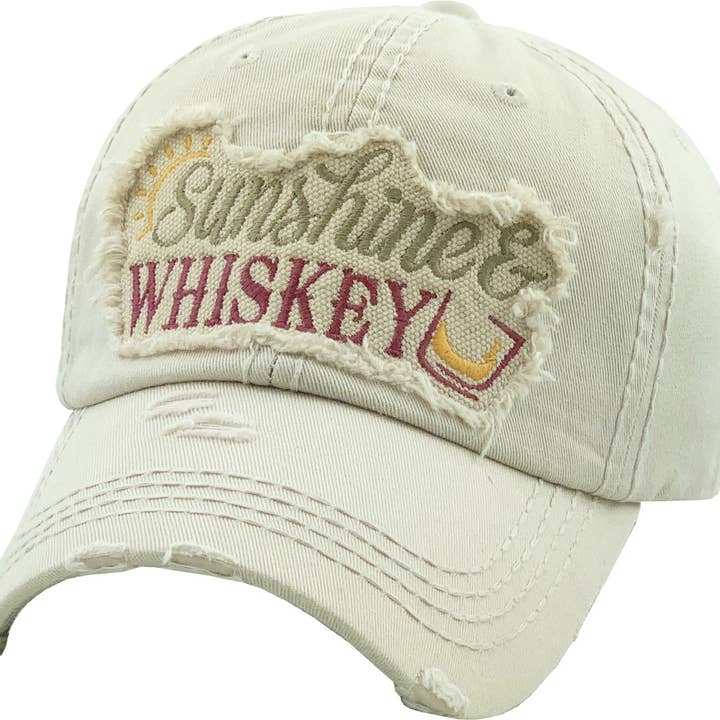 KBETHOS - Vendita all'ingrosso Cappellino da baseball - Donna - Cappellino Vintage Lavato SUNSHINE & WHISKEY9