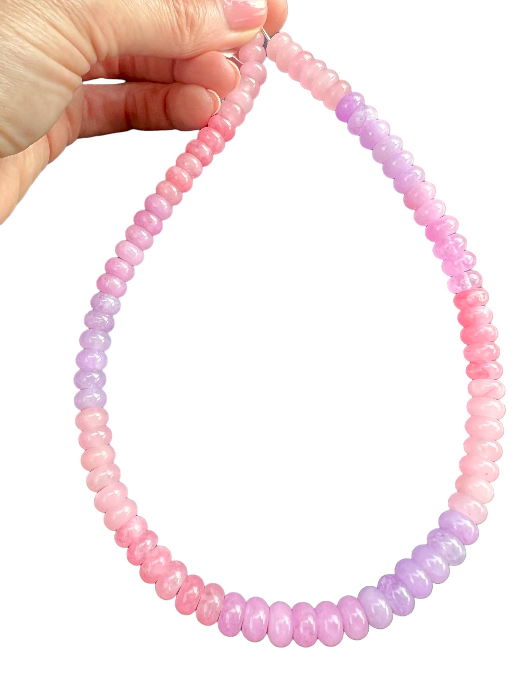 Sonya Renee Jewelry - Wholesale Beaded/Pearl Necklace - Lilly Gemstone Bead Necklace multi-color 8mm opals jade 93