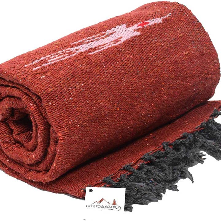 West Path – wholesale Throw blanket – Rust Red Baja Thunderbird Mexican Blanket