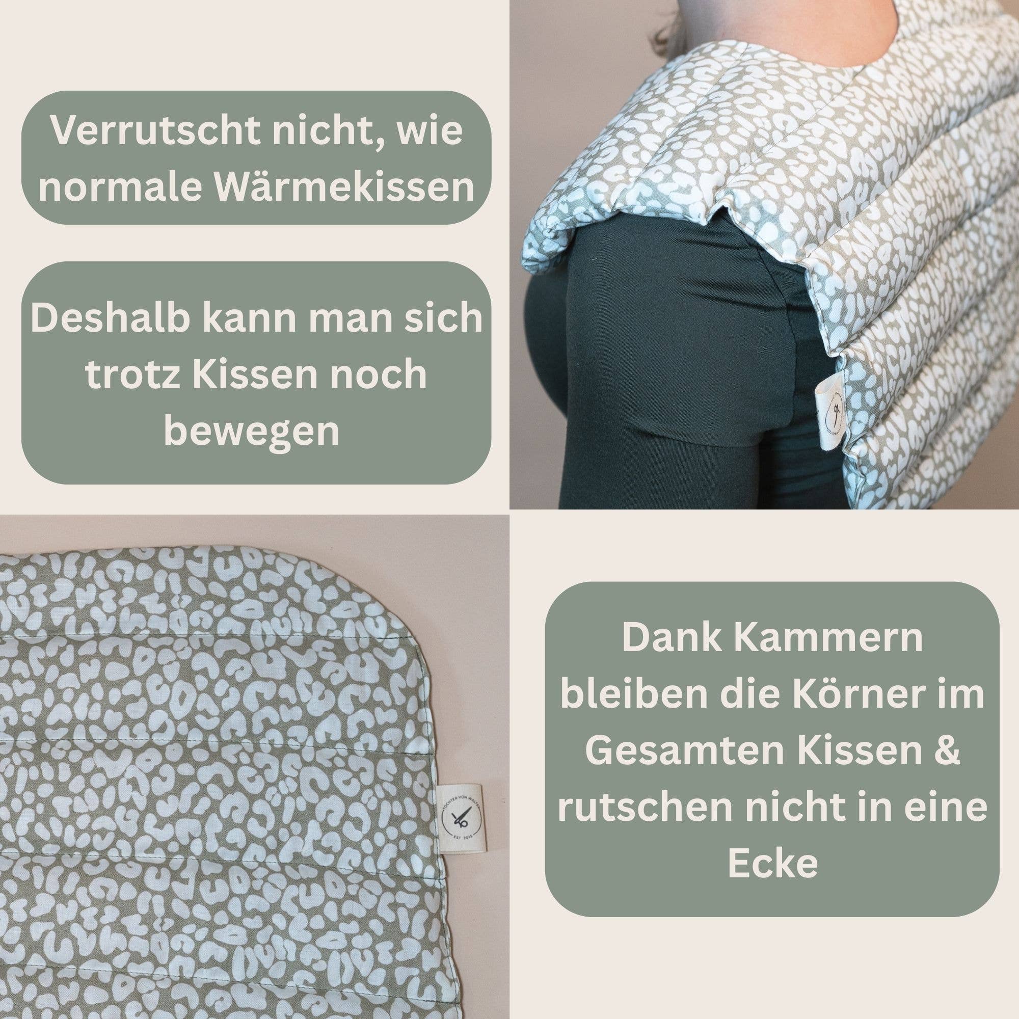 Tochter von Walter - Vente Bandeau pour le spa - Coussin chauffant pour le cou à motif léopard4