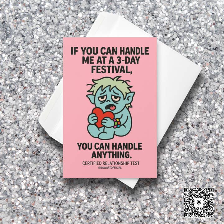 Roligt förhållandekort: Festivalöverlevnadskärlek, raveparhumor, certifierat förhållandetest för wholesale av Hot Mess Paper Co.