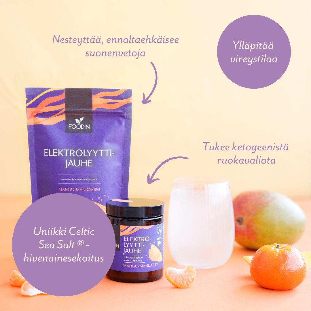 Foodin - Vente Boisson diététique en poudre - Poudre d’électrolytes saveur mangue-mandarine, 120 g1